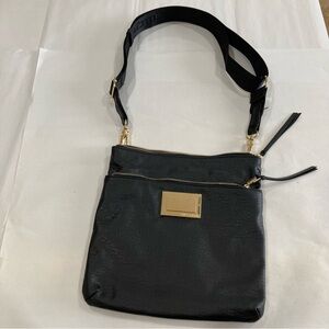 Juicy Couture Black Leather Crossbody Bag with Gold detail